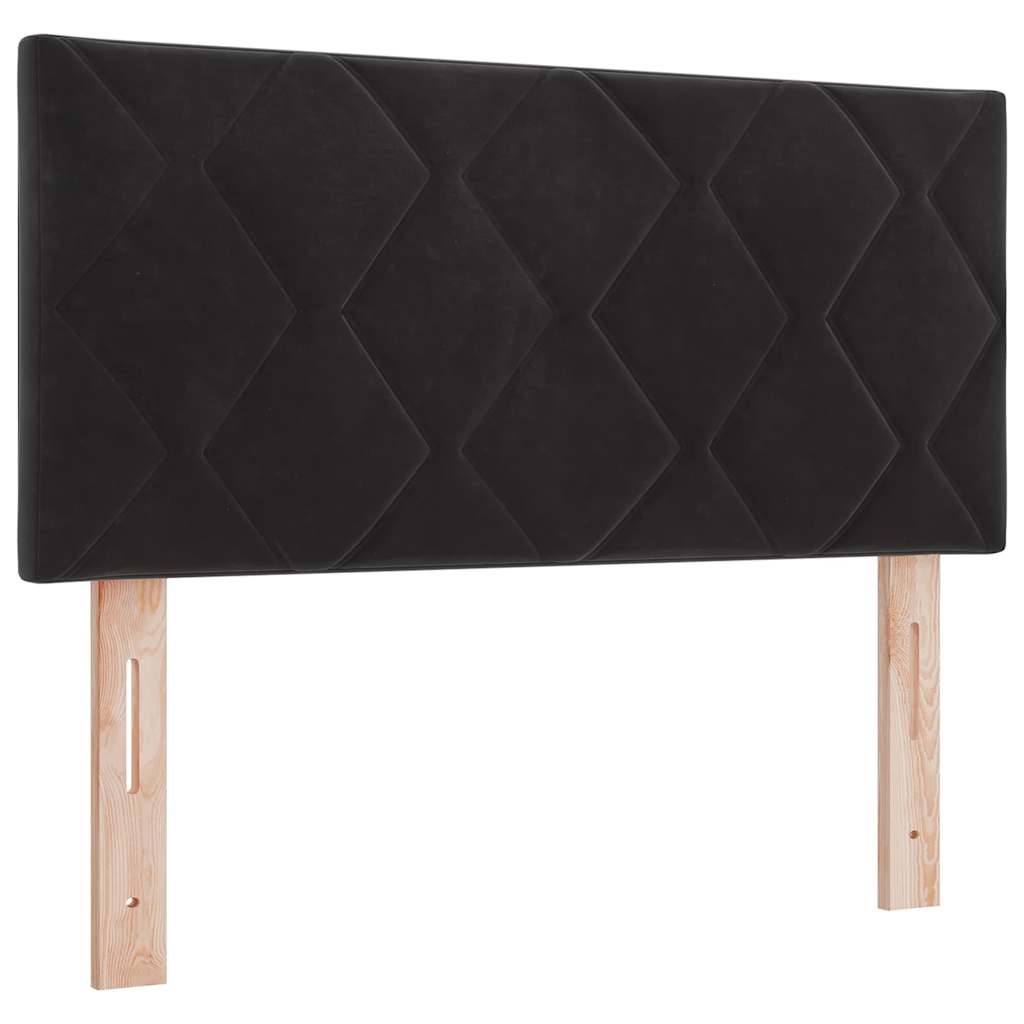 Letto a molle con materasso Nero 200 x 90 cm Poliestere