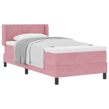 Letto a molle con materasso Rosa 200 x 90 cm Poliestere
