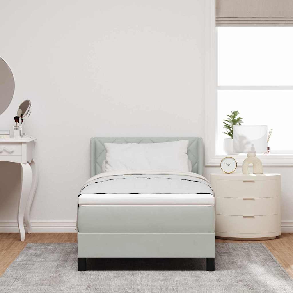 Letto a molle Grigio chiaro 200 x 100 cm Poliestere