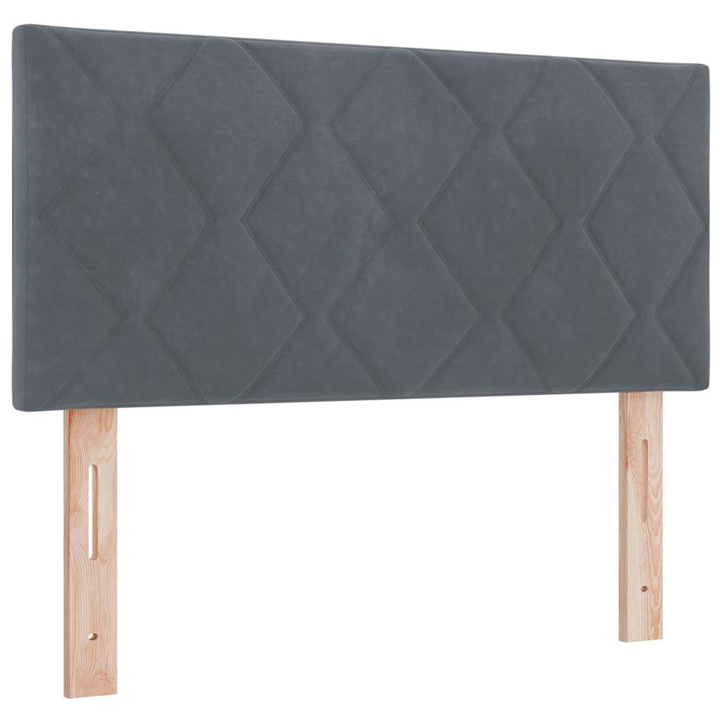 Letto a molle con testiera Grigio scuro 200 x 100 cm Poliestere