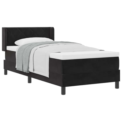 Letto a molle con materasso Nero 200 x 100 cm Poliestere