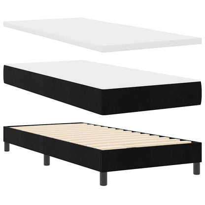 Letto a molle con materasso Nero 200 x 100 cm Poliestere