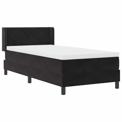 Letto a molle con materasso Nero 200 x 100 cm Poliestere