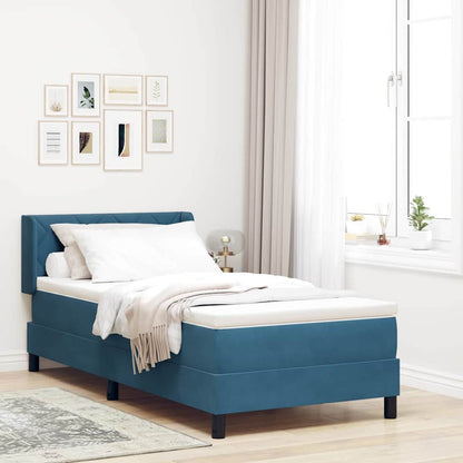 Letto a molle con materasso Blu Scuro 200 x 100 cm Poliestere