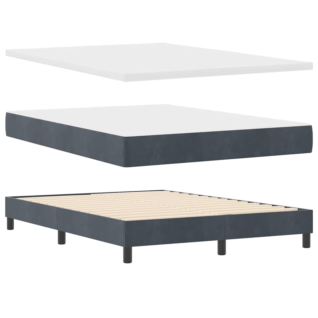 Letto a molle con testiera Grigio scuro 190 x 140 cm Poliestere