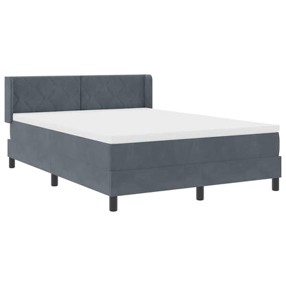 Letto a molle con testiera Grigio scuro 190 x 140 cm Poliestere