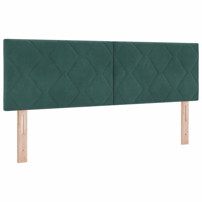 Letto a molle con materasso Verde Scuro 190 x 140 cm Poliestere