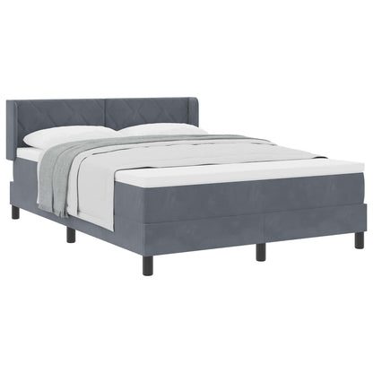 Letto a molle con testiera Grigio scuro 200 x 140 cm Poliestere
