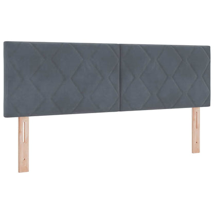 Letto a molle con testiera Grigio scuro 200 x 140 cm Poliestere