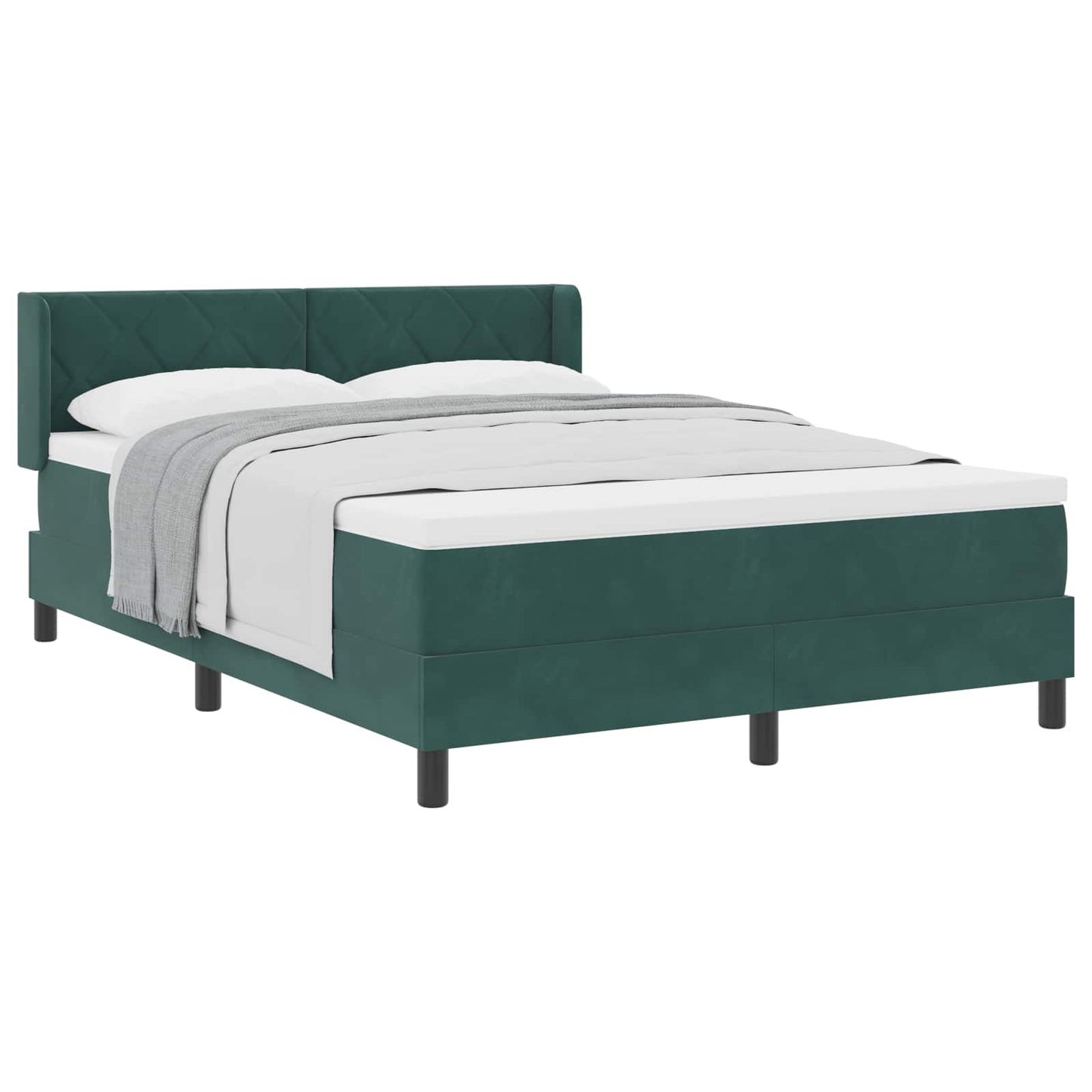 Letto a molle con materasso Verde Scuro 200 x 140 cm Poliestere