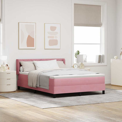 Letto a molle con materasso Rosa 200 x 160 cm Poliestere