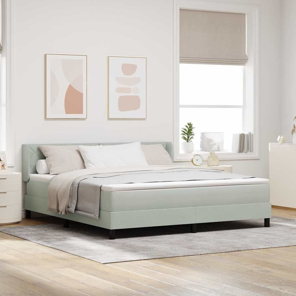 Letto a molle Grigio chiaro 200 x 180 cm Poliestere