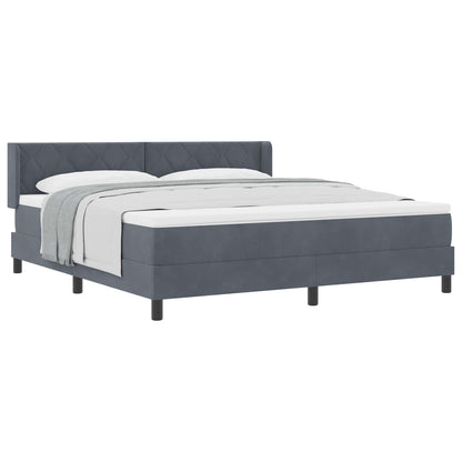 Letto a molle con testiera Grigio scuro 200 x 180 cm Poliestere