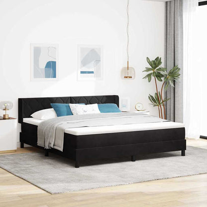 Letto a molle con materasso Nero 200 x 180 cm Poliestere