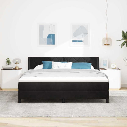 Letto a molle con materasso Nero 200 x 180 cm Poliestere