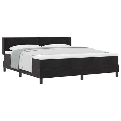 Letto a molle con materasso Nero 200 x 180 cm Poliestere