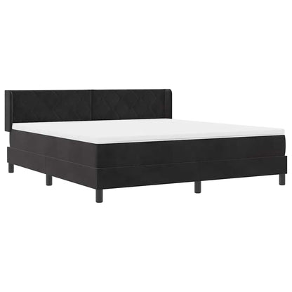 Letto a molle con materasso Nero 200 x 180 cm Poliestere