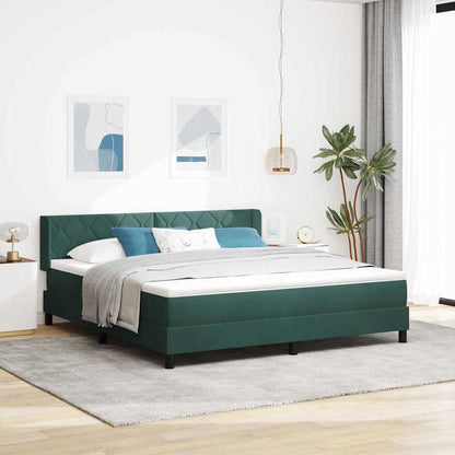 Letto a molle con materasso Verde Scuro 200 x 180 cm Poliestere