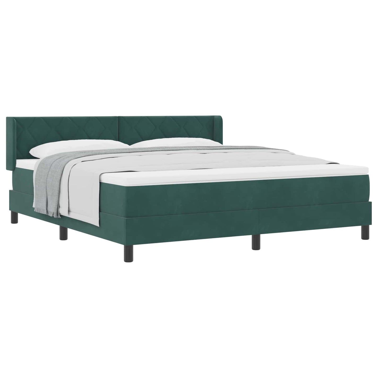 Letto a molle con materasso Verde Scuro 200 x 180 cm Poliestere