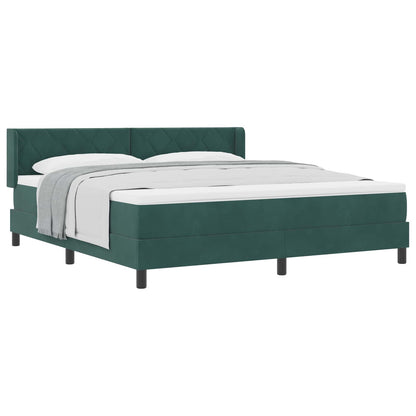 Letto a molle con materasso Verde Scuro 200 x 180 cm Poliestere