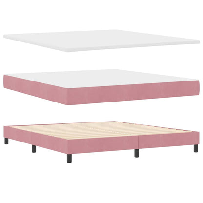 Letto a molle con materasso Rosa 200 x 180 cm Poliestere