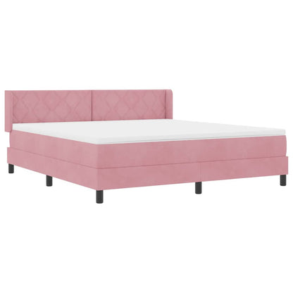 Letto a molle con materasso Rosa 200 x 180 cm Poliestere