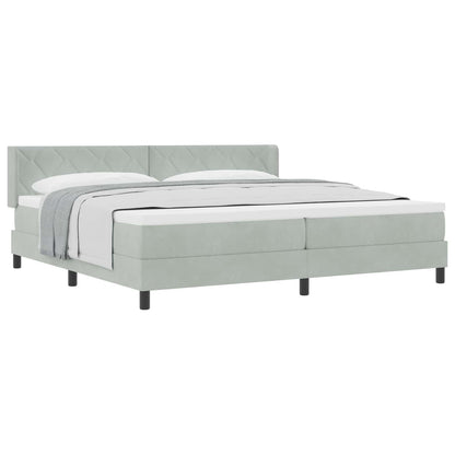 Letto a molle Grigio chiaro 200 x 200 cm Poliestere