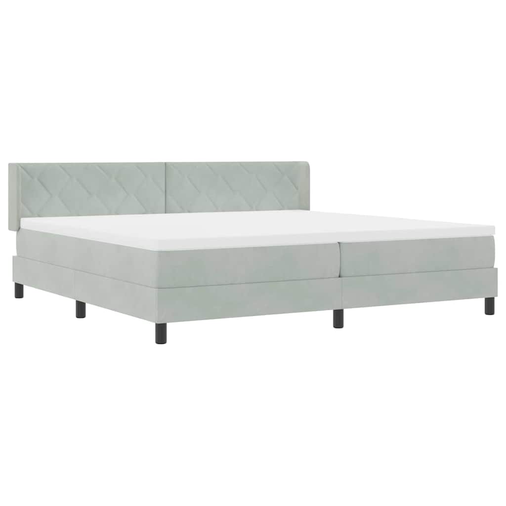 Letto a molle Grigio chiaro 200 x 200 cm Poliestere