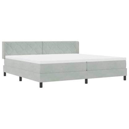Letto a molle Grigio chiaro 200 x 200 cm Poliestere