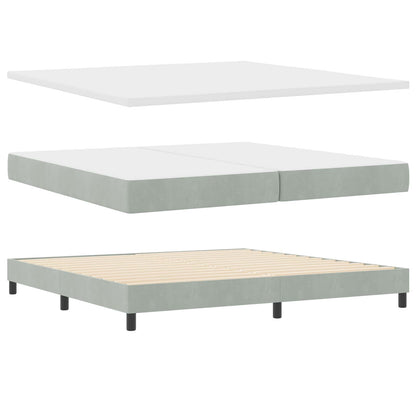 Letto a molle Grigio chiaro 200 x 200 cm Poliestere