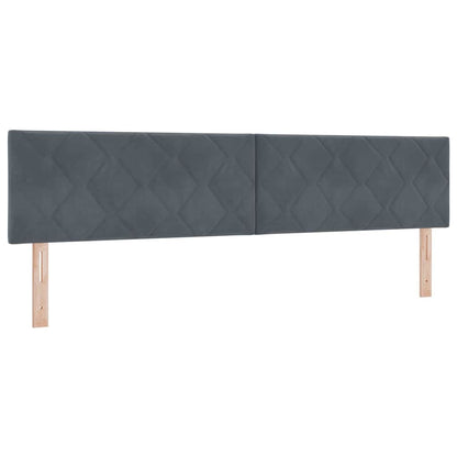 Letto a molle con testiera Grigio scuro 200 x 200 cm Poliestere
