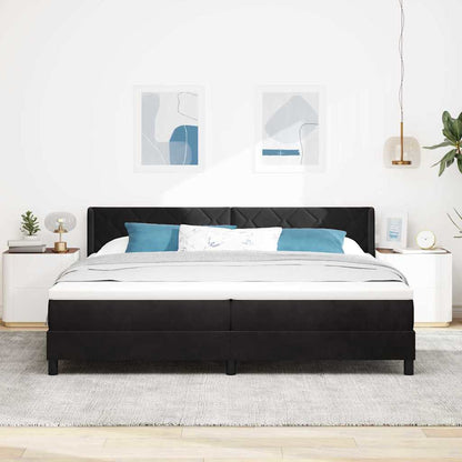 Letto a molle con materasso Nero 200 x 200 cm Poliestere