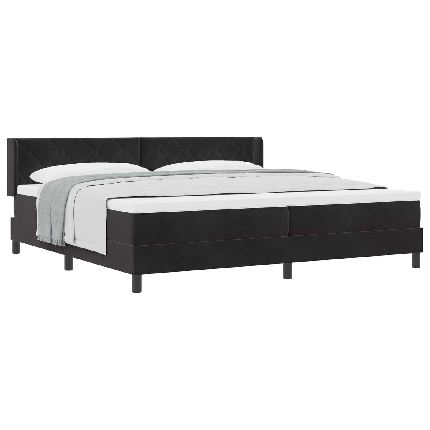 Letto a molle con materasso Nero 200 x 200 cm Poliestere
