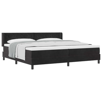 Letto a molle con materasso Nero 200 x 200 cm Poliestere
