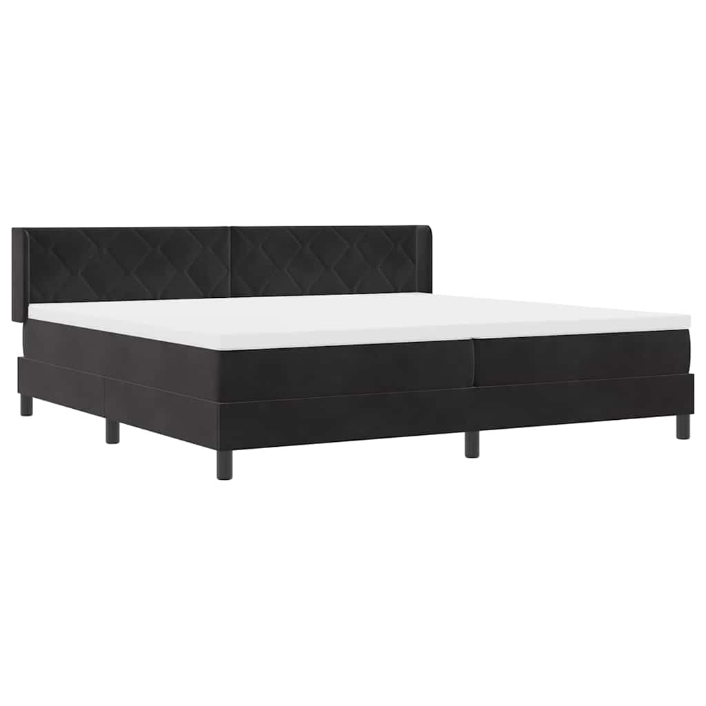 Letto a molle con materasso Nero 200 x 200 cm Poliestere