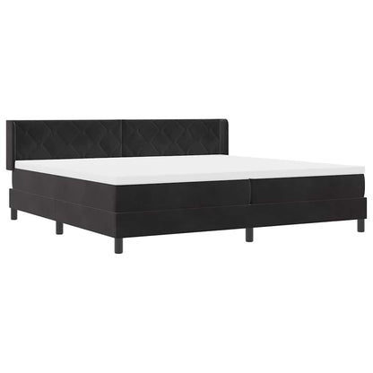 Letto a molle con materasso Nero 200 x 200 cm Poliestere