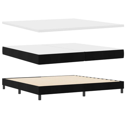 Letto a molle con materasso Nero 200 x 200 cm Poliestere