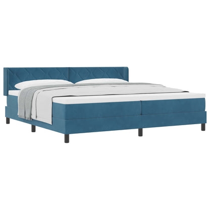 Letto a molle con materasso Blu Scuro 200 x 200 cm Poliestere