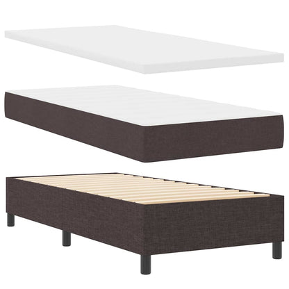 Letto a molle con materasso Marrone Scuro 200 x 80 cm Tessuto