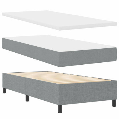 Letto a molle con materasso Grigio chiaro 200 x 100 cm Tessuto
