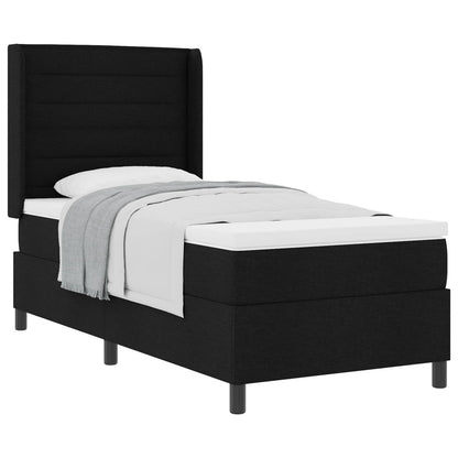 Letto a molle con materasso Nero 200 x 100 cm Tessuto