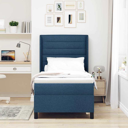 Letto a molle con materasso Blu 200 x 100 cm Tessuto