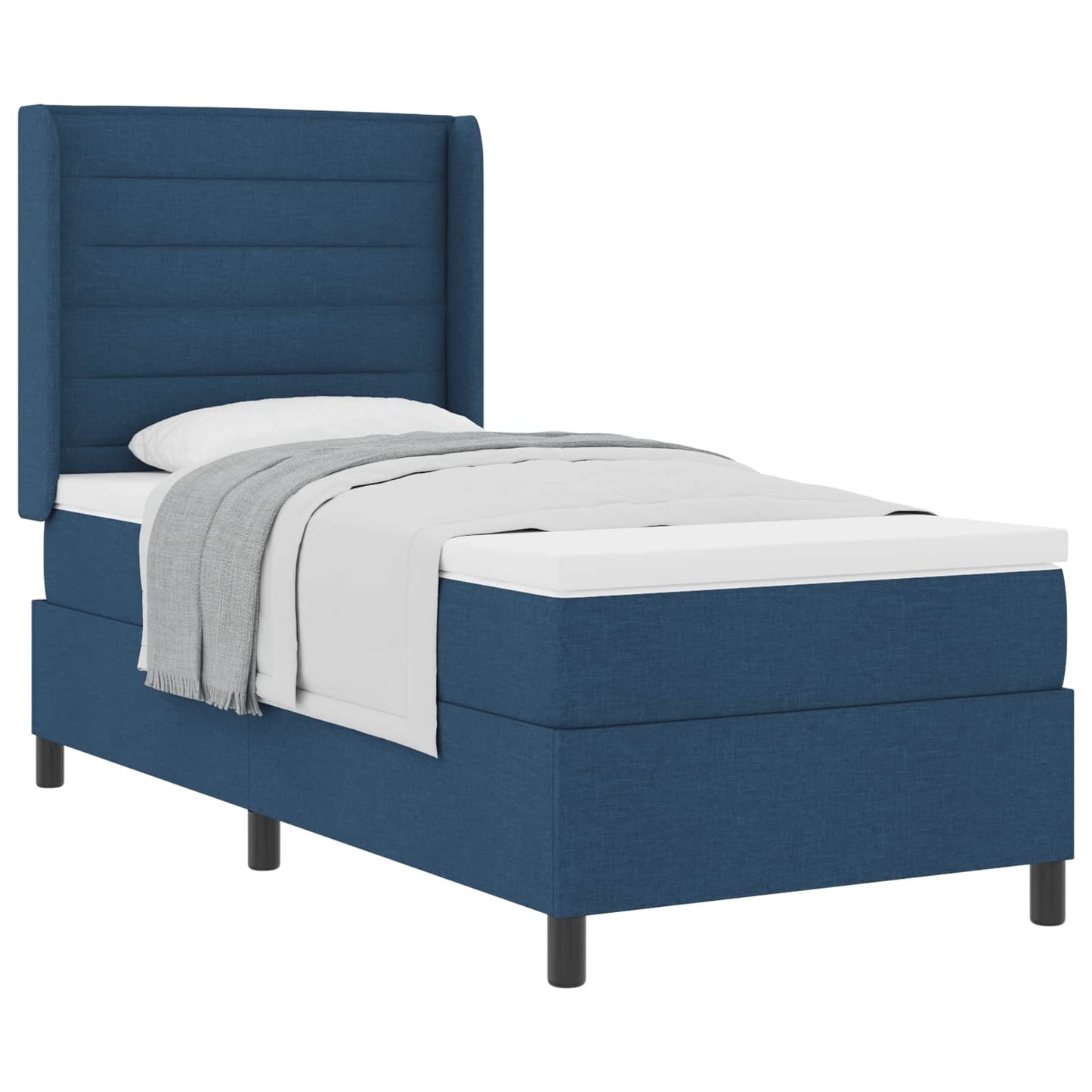 Letto a molle con materasso Blu 200 x 100 cm Tessuto