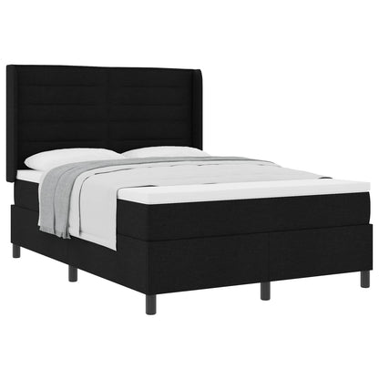 Letto a molle con materasso Nero 200 x 140 cm Tessuto