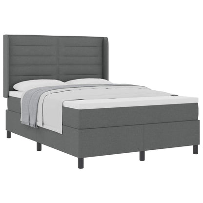 Letto a molle con materasso Grigio scuro 200 x 160 cm Tessuto