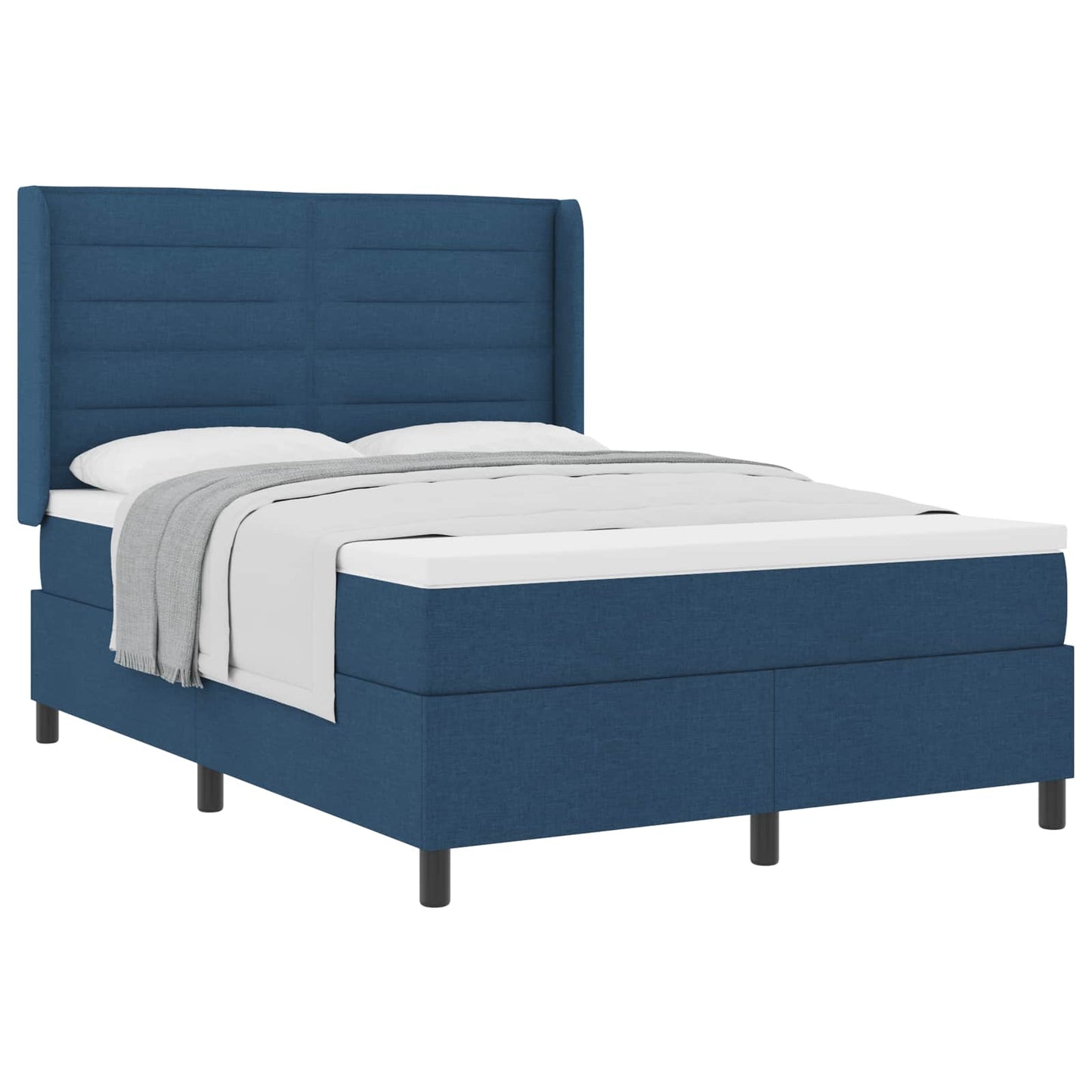 Letto a molle con materasso Blu 200 x 160 cm Tessuto