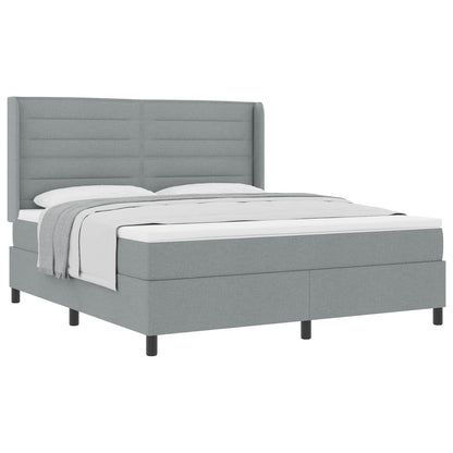 Letto a molle con materasso Grigio chiaro 200 x 180 cm Tessuto