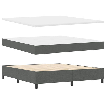 Letto a molle con materasso Grigio scuro 200 x 180 cm Tessuto
