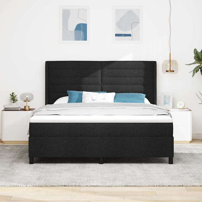 Letto a molle con materasso Nero 200 x 180 cm Tessuto