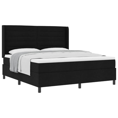 Letto a molle con materasso Nero 200 x 180 cm Tessuto